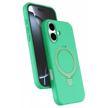 Newface Apple iPhone 16 Plus Regal Magsafe Standlı Kapak - Yeşil