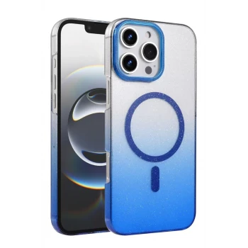 Newface Apple iPhone 16 Pro Glossy Magsafe Kapak - Mavi
