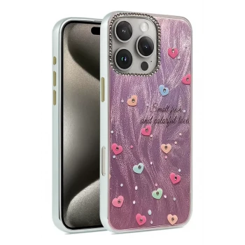 Newface Apple iPhone 16 Pro Kılıf Blade Aynalı Desenli Kapak - Desen 8