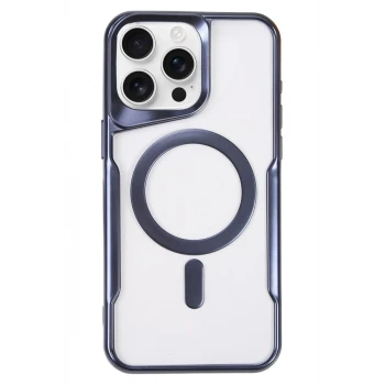 Newface Apple iPhone 16 Pro Kılıf Boyi Magsafe Silikon Kapak - Lacivert