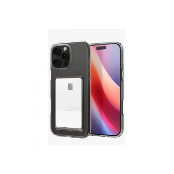 Newface Apple iPhone 16 Pro Kılıf Kart Şeffaf Silikon - Şeffaf