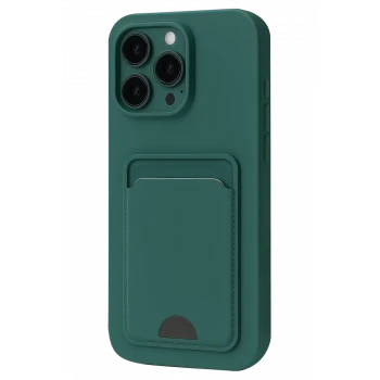 Newface Apple iPhone 16 Pro Kılıf Kelvin Kartvizitli Silikon - Koyu Yeşil