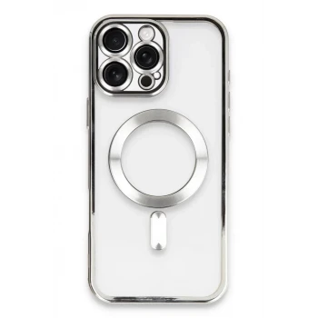 Newface Apple iPhone 16 Pro Kılıf Kross Magneticsafe Kapak - Gümüş