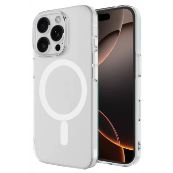 Newface Apple iPhone 16 Pro Kılıf Magneticsafe Şeffaf Silikon - Şeffaf