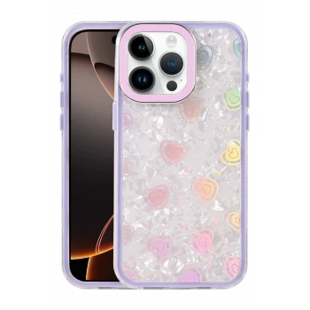 Newface Apple iPhone 16 Pro Lumi Desenli Kapak - Mor