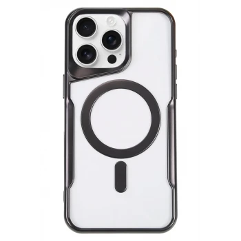 Newface Apple iPhone 16 Pro Max Kılıf Boyi Magsafe Silikon Kapak - Siyah