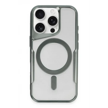 Newface Apple iPhone 16 Pro Max Kılıf Boyi Magsafe Silikon Kapak - Yeşil