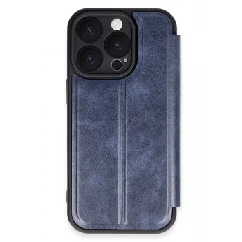 Newface Apple iPhone 16 Pro Max Kılıf Flip Cover - Lacivert
