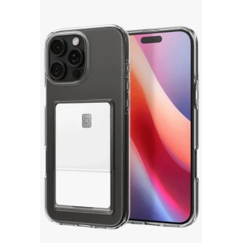 Newface Apple iPhone 16 Pro Max Kılıf Kart Şeffaf Silikon - Şeffaf