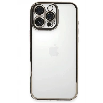 Newface Apple iPhone 16 Pro Max Kılıf Razer Lensli Silikon - Titanyum Gri
