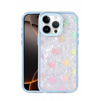 Newface Apple iPhone 16 Pro Max Lumi Desenli Kapak - Mavi