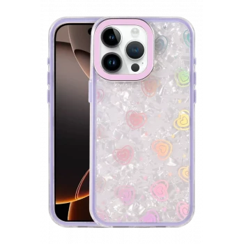 Newface Apple iPhone 16 Pro Max Lumi Desenli Kapak - Mor