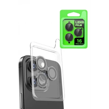 Newface Apple iPhone 16 Pro Max Raze Metal Kamera Lens - Siyah