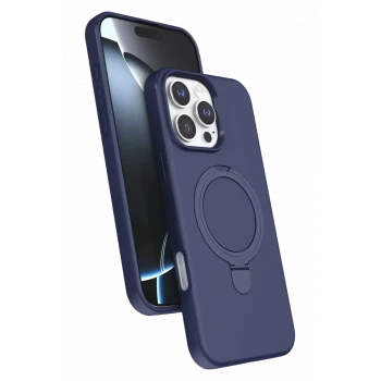 Newface Apple iPhone 16 Pro Max Regal Magsafe Standlı Kapak - Lacivert