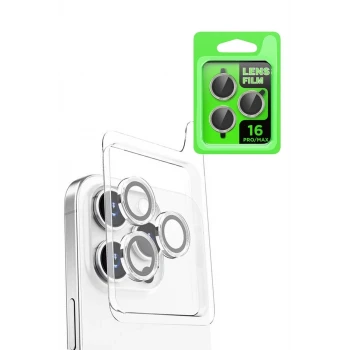 Newface Apple iPhone 16 Pro Raze Metal Kamera Lens - Beyaz