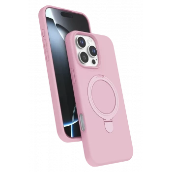 Newface Apple iPhone 16 Pro Regal Magsafe Standlı Kapak - Açık Pembe
