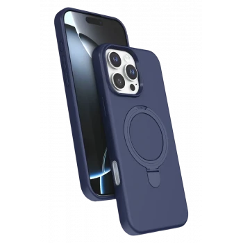 Newface Apple iPhone 16 Pro Regal Magsafe Standlı Kapak - Lacivert