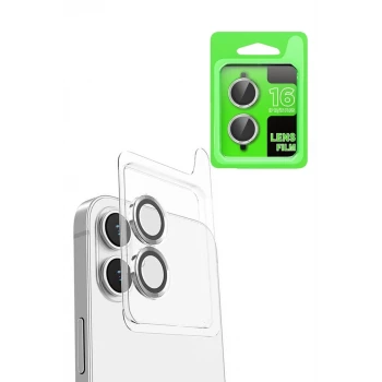 Newface Apple iPhone 16 Raze Metal Kamera Lens - Beyaz