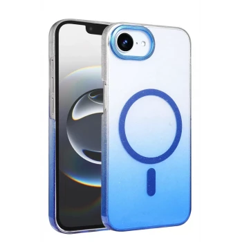 Newface Apple iPhone 16E Glossy Magsafe Kapak - Mavi