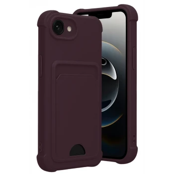 Newface Apple iPhone 16E Kelvin Kartvizitli Silikon - Derin Mor