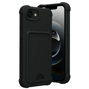 Newface Apple iPhone 16E Kelvin Kartvizitli Silikon - Siyah