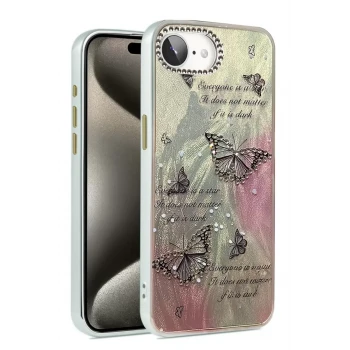 Newface Apple iPhone 16E Kılıf Blade Aynalı Desenli Kapak - Desen 6