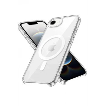 Newface Apple iPhone 16E Kılıf Pc Real Magsafe Kapak - Şeffaf