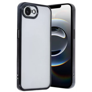 Newface Apple iPhone 16E Kılıf Razer Lensli Silikon - Siyah