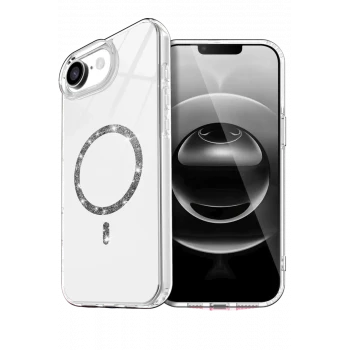 Newface Apple iPhone 16E Live Diamond Magsafe Kapak - Şeffaf