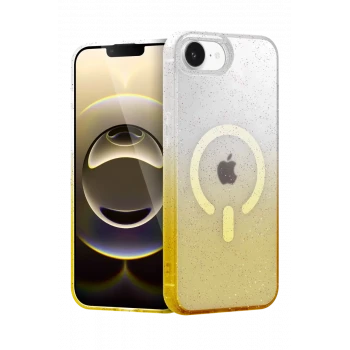 Newface Apple iPhone 16E Pummel Shiny Magsafe Kapak - Gold