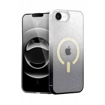 Newface Apple iPhone 16E Pummel Shiny Magsafe Kapak - Siyah