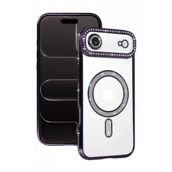 Newface Apple iPhone 17 Air Joke Simli Magneticsafe Kılıf - Derin Mor