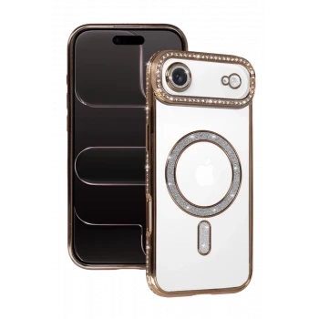 Newface Apple iPhone 17 Air Joke Simli Magneticsafe Kılıf - Gold