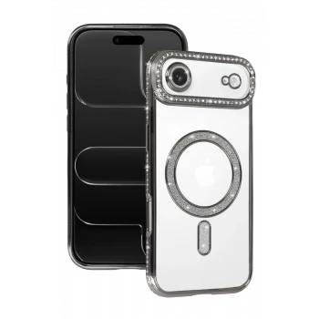 Newface Apple iPhone 17 Air Joke Simli Magneticsafe Kılıf - Gümüş