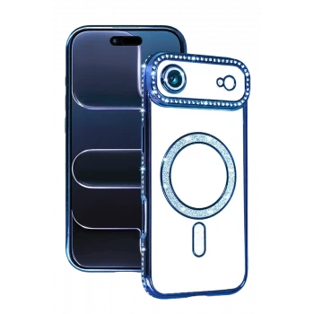 Newface Apple iPhone 17 Air Joke Simli Magneticsafe Kılıf - Mavi