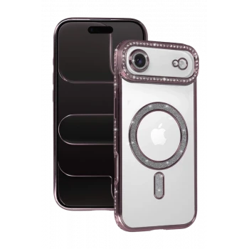Newface Apple iPhone 17 Air Joke Simli Magneticsafe Kılıf - Pembe