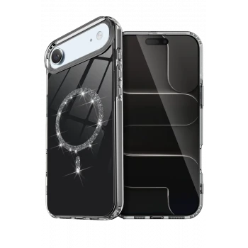 Newface Apple iPhone 17 Air Live Diamond Magsafe Kapak - Siyah
