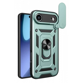 Newface Apple iPhone 17 Air Pars Lens Yüzüklü Silikon - Yeşil
