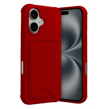 Newface Apple iPhone 17 Kelvin Kartvizitli Silikon - Kırmızı