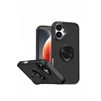 Newface Apple iPhone 17 Montreal Yüzüklü Silikon Kapak - Siyah