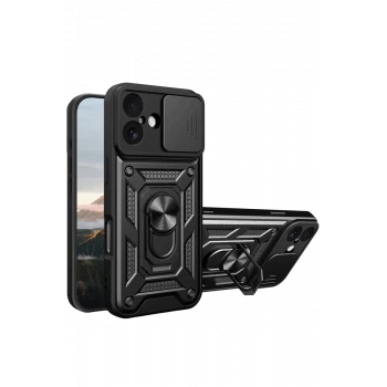 Newface Apple iPhone 17 Pars Lens Yüzüklü Silikon - Siyah