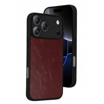 Newface Apple iPhone 17 Pro Aras Deri Kapak - Bordo