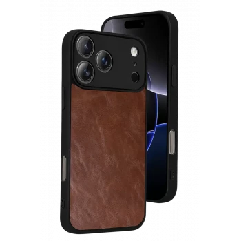 Newface Apple iPhone 17 Pro Aras Deri Kapak - Taba