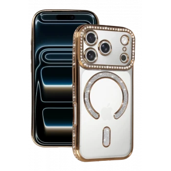 Newface Apple iPhone 17 Pro Joke Simli Magneticsafe Kılıf - Gold