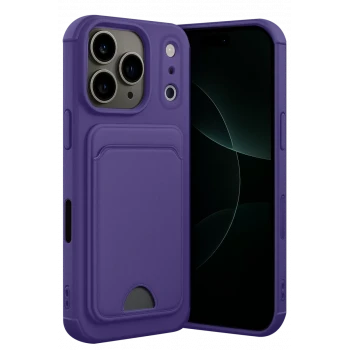 Newface Apple iPhone 17 Pro Kelvin Kartvizitli Silikon - Derin Mor