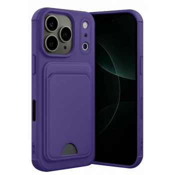 Newface Apple iPhone 17 Pro Kelvin Kartvizitli Silikon - Derin Mor