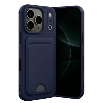 Newface Apple iPhone 17 Pro Kelvin Kartvizitli Silikon - Lacivert
