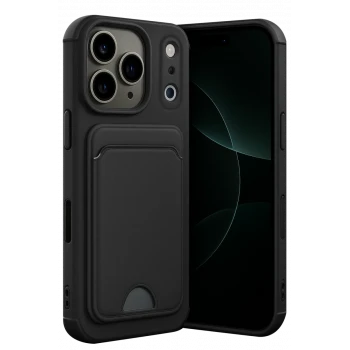 Newface Apple iPhone 17 Pro Kelvin Kartvizitli Silikon - Siyah