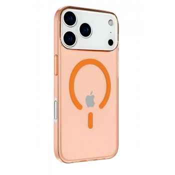 Newface Apple iPhone 17 Pro Kılıf Pc Real Magsafe Kapak - Turuncu