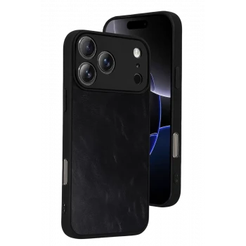 Newface Apple iPhone 17 Pro Max Aras Deri Kapak - Siyah